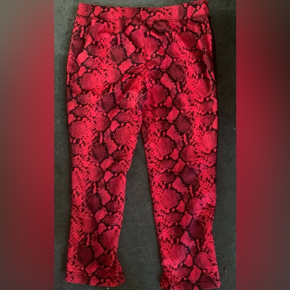 Pam & Gela Stripe Pink Python Print Scuba Pants Track Large Excellent Condition - Picture 1 of 6